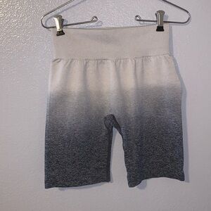 Running Girl grey ombré sexy tight spandex athletic yoga shorts